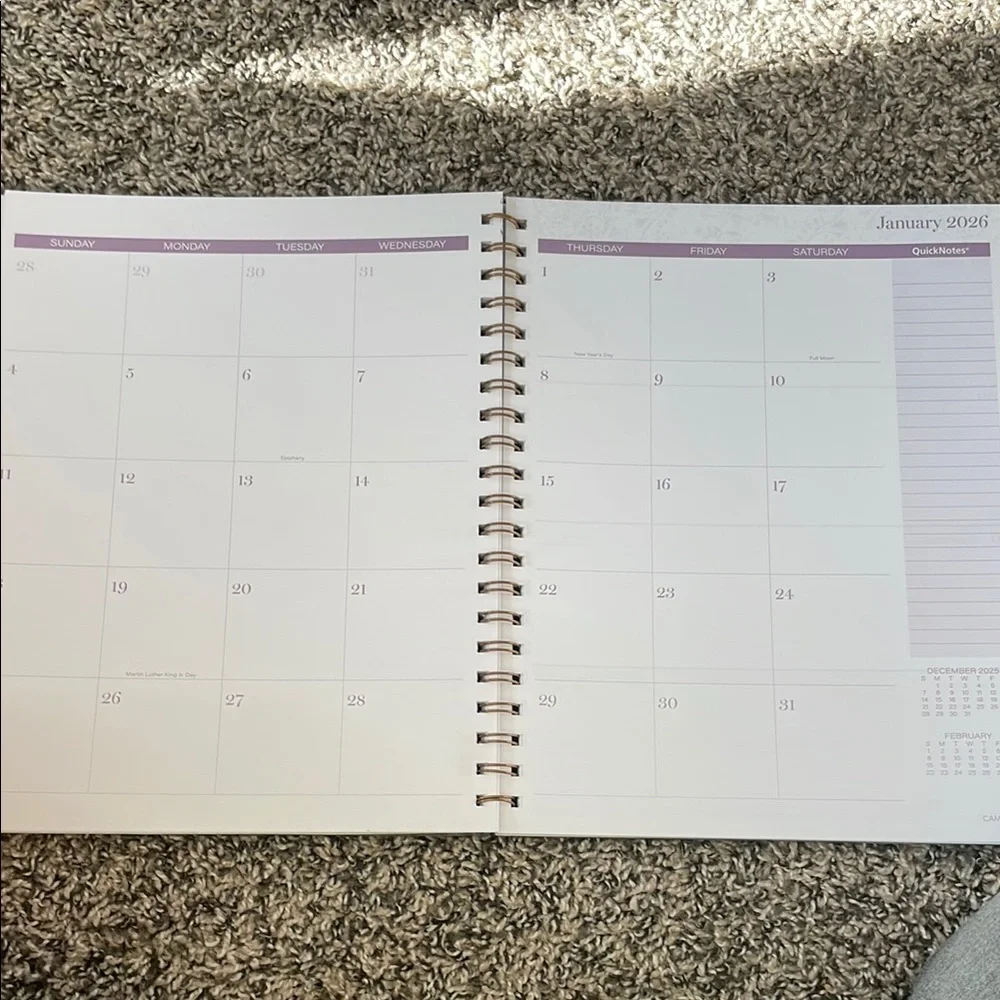 Cambridge Purple Home Office Calander Planner